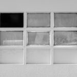 white framed glass window
